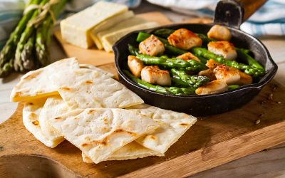 arepa yuca cajonera pollo y esparragos